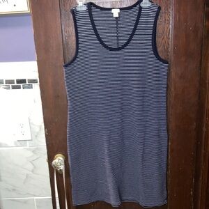 J. Crew  Navy Blue Striped Sheath Dress Women's Medium